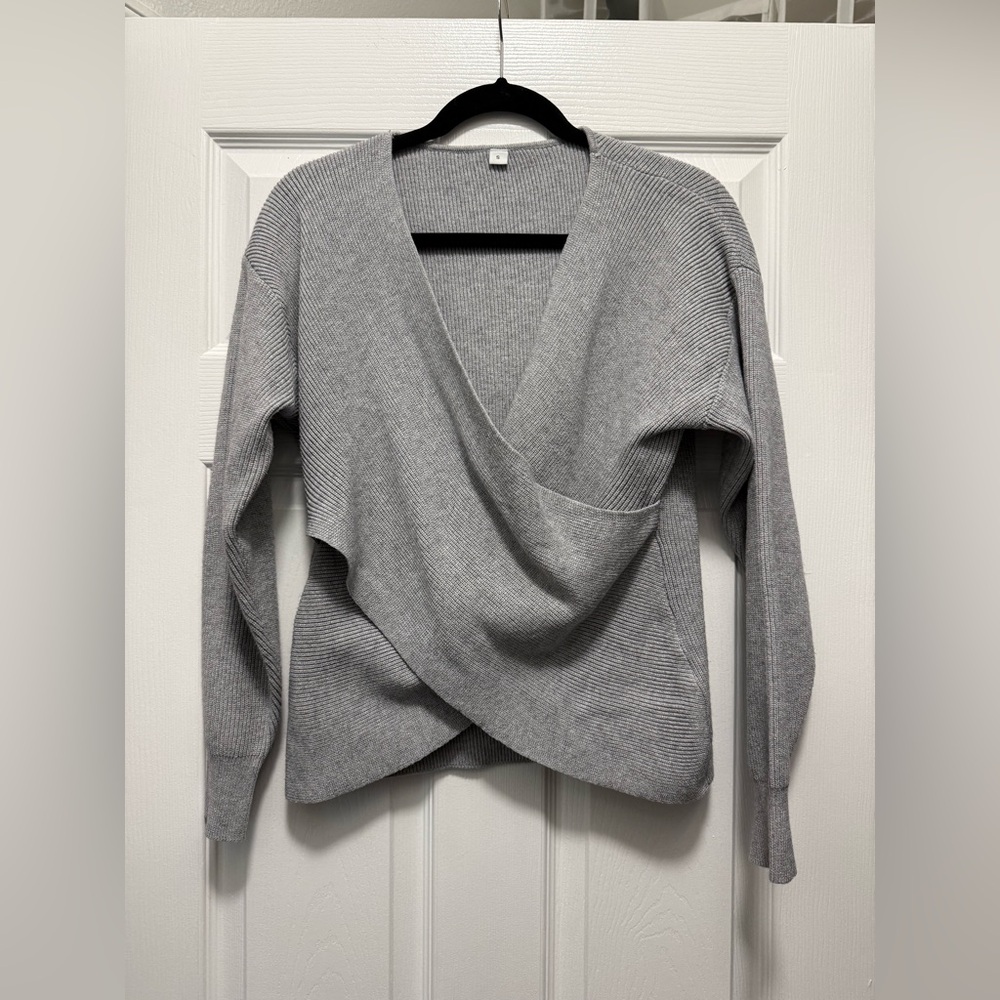 Gray Wrap Sweater Size Small